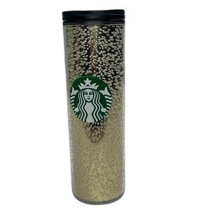 Starbucks 2020 Christmas Holiday Gold Champagne Bubbles Travel Tumbler Lid Cup